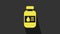 Yellow Printer ink bottle icon isolated on grey background. 4K Video motion graphic animation