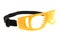 Yellow protect eye goggles with white background