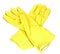 Yellow protection glove isolated