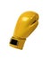 Yellow protective boxing glove isolated
