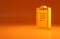 Yellow Psychological test icon isolated on orange background. Minimalism concept. 3d illustration 3D render