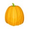 Yellow Pumpkin with Ribbed Skin as Agricultural Crop Vector Illustration