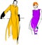 Yellow Purple Fashion Girl
