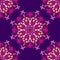 yellow purple magenta violet lavender mandala seamless pattern floral flower design background vector illustration