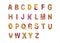 Yellow purple plasticine alphabet A-Z