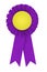 Yellow and purple rosette on a white background