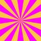 Yellow and purple sunburst background. Pop art.