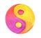 Yellow-purple Yin-Yang symbol