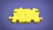 Yellow puzzle on purple background