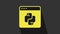 Yellow Python programming language icon isolated on grey background. Python coding language sign on browser. Device