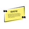 Yellow quote speech bubble template on white background. Vector illustration