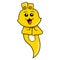 Yellow rabbit beast spirit is heading to heaven, doodle icon image kawaii