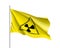 Yellow radiation sign triangle on yellow background