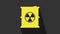 Yellow Radioactive waste in barrel icon isolated on grey background. Toxic refuse keg. Radioactive garbage emissions