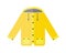 Yellow raincoat weather jacket cartoon vector illustration.