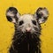 Yellow Rat: A Captivating Black And White Realism Painting