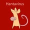Yellow rat with hantavirus text on red backdrop for social banner