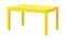 Yellow rectangular table isolated