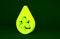 Yellow Recycle clean aqua icon isolated on green background. Drop of water with sign recycling. Minimalism concept. 3d