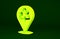 Yellow Recycle symbol icon isolated on green background. Circular arrow icon. Environment recyclable go green