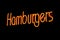 Yellow and Red Flourescent Hamburger Sign