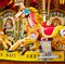 yellow red horse attraction painted carousel leisure for the kid