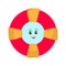 Yellow And Red Illustration Of Laughing Face Swimming Ring Cartoon On White
