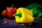 Yellow and red Sweet peepers, Bell pepper, Capcicum, vegetable .