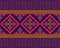 Yellow Red Symmetry Geometric Native or Tribe Seamless Pattern on Purple Background