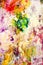 Yellow red violet orange dark spots pastel colors, bright pastel paint acrylic watercolor background, colorful texture