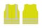 Yellow reflective safety vest for people,front and back view uniform template