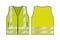 Yellow reflective safety vest for people,front and back view uniform template