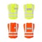 Yellow reflective safety vest for people. Text - press. Protective uniform for reporter, front and back view.