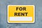 Yellow for rent sign
