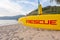 Yellow rescue boat on the beach