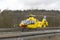 Yellow rescue helicopter