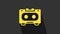 Yellow Retro audio cassette tape icon isolated on grey background. 4K Video motion graphic animation