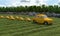 Yellow retro cars associated with mom duck and her children ducklings. Conceptual creative illustration with double meaning. 3D