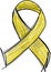 Yellow ribbon awareness isolated on white background