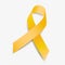 Yellow ribbon awareness. Vector illustration.