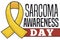 Yellow Ribbon and Calendar Reminding at you Sarcoma Awareness Day, Vector Illustration