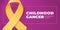 Yellow ribbon with copy space for your text. Childhood Cancer Awareness Month typography. Medical symbol in September. Vector