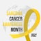 Yellow ribbon sarcoma cancer awareness month poster vector
