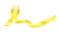 Yellow ribbon on white background. Cancer awareness concept