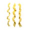 Yellow ribbons on white background