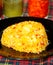 Yellow rice with saffron. Indian Cuisine