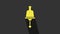 Yellow Ringing bell icon isolated on grey background. Alarm symbol, service bell, handbell sign, notification symbol. 4K