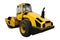 Yellow road roller isolated