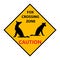 Yellow road sign: Fox Crossing Zone. Drive slowly for beware of Wild animal movement Animal crossing sign.