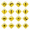 Yellow road sign icons